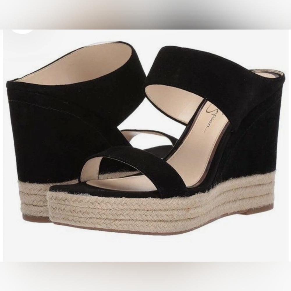 ✨ Jessica Simpson Black Wedge Sandals - Size 9 ✨